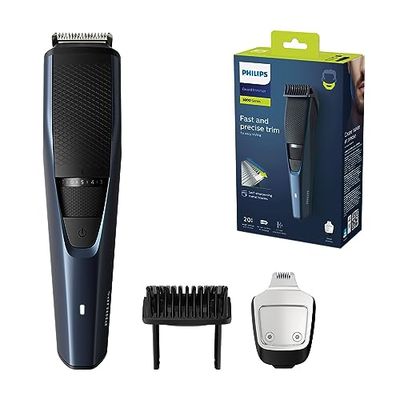 Regolabarba Philips serie 3000 - Regolabarba elettrico per uomo con rifinitore di precisione per barba, sistema Lift & Trim, 90 min di uso cordless e 1 ora di ricarica (modello BT3238/15)