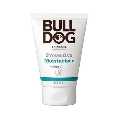 BULLDOG SKINCARE Protective Moisturiser SPF 15 100ml, Enriched with Aloe Vera, Suitable For All Skin Types