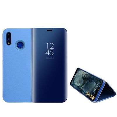 Custodia® Espejo Chapado Transparente View Stand Función Flip Funda para Huawei Honor 10 Lite (Cielo Azul)