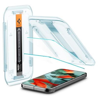 Spigen Glas.tR EZ Fit Screenprotector compatibel met Google Pixel 9 Pro XL, 2 stuks, met sjabloon voor installatie, Case friendly, 9H Gehard Glas