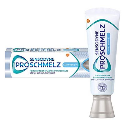 Sensodyne ProSchmelz Delicato White Plus, protezione anti-scioglimento dei denti, con effetto sbiancante, rinforzante, protettivo, sapore, 75 ml.