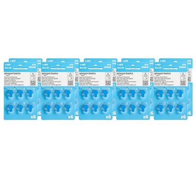 Amazon Basics - batterijen voor hoorapparaten, 60 stuks 675 P, Kindveilig Pakket (Gebruik een Schaar om te Openen)