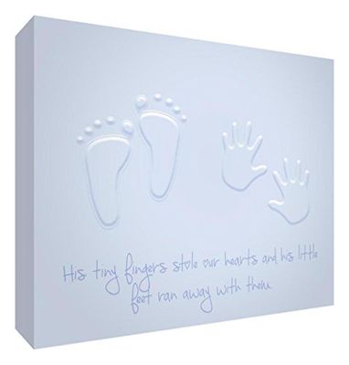 Feel Good Art Gallery Toile enveloppée pour chambre d'enfant Motif moderne 30 x 40 x 3 cm Bleu bébé Taille M