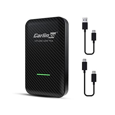 Carlinkit 3.0 inalámbrico CarPlay Adaptador Compatible con Audi/Porsche/Volvo/Mercedes/VW/KIA/Hyundai, configuración de Dos Cables