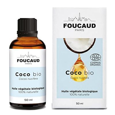 FOUCAUD | Olio Vegetale di Cocco | Cocos Nucifera | BIOLOGICO | 100% Naturale | Protettivo | Nutre la Fibra Capillare | 50 ml | Marca Francese Nata nel 1946