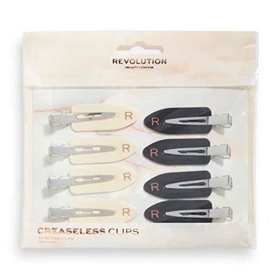 Revolution Beauty London, Mollette per capelli anti piega, nero e crema, x8 mollette