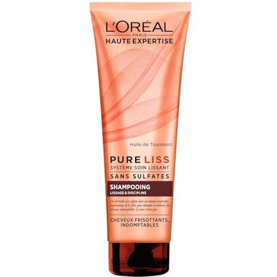 L'Oréal Paris Pure Liss Shampoing Sans Sulfate à l'Huile de Tournesol - Lissage & Discipline - Cheveux Frisés & Indomptables - 250 ml