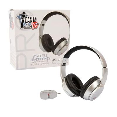 Canta Tu Pro Wireless Cuffie - Cuffie Wireless Di Colore Silver Con Ricevitore Esterno, Per Ascoltare La Musica Del Canta Tu E Microfono, Solo Di Versione Pro, Giochi Preziosi