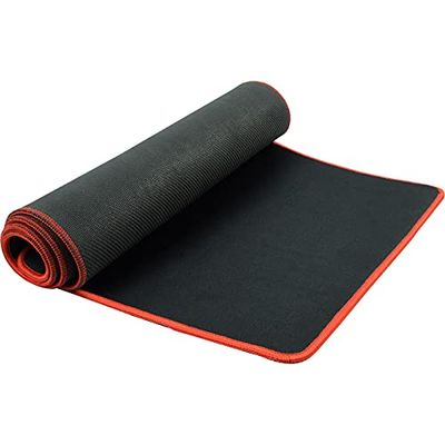 shibby - XXL Gaming Mousepad voor toetsenbord en muis met Rood gestikte randen