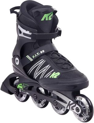 K2 Skates Hommes Patins en Ligne F.I.T. 80 Black-Green — Black - Green — EU: 39.5 (Mondo: 250 / cm: 25 / UK: 6 / US: 7) — 30E0873