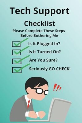 Tech Support: 6x9 98-page lined journal, notebook, diary, gift, stocking stuffer
