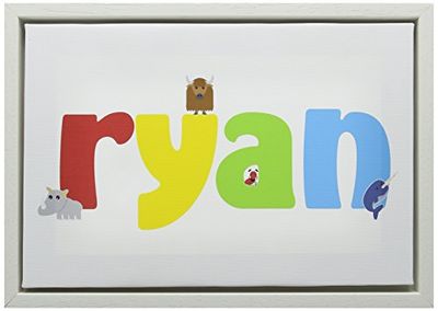 Little Helper Feel Good Art Toile encadrée avec cadre en bois massif Motif illustration mignon 34 x 24 x 3 cm Petit Ryan