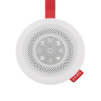 ZAZU Suzy The Baby Shusher - Ayuda para dormir y chupete para bebés | 7 melodías relajantes incluyendo latidos del corazón y ruido blanco | Máquina de sonido sobre la marcha con sensor de llanto