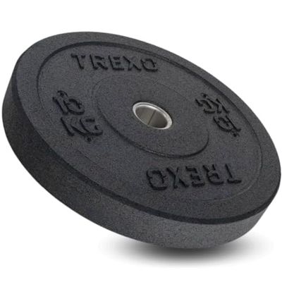 TREXO Dischi Palestra Olimpionico|Pesi Palestra Gommata per Bilanciere Diametro 50 mm|Durevole Dischi Palestra 10 kg|Attrezzatura Palestra Crossfit Allenamento di Forza TRX-BMP010