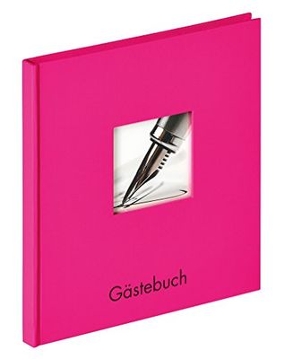 walther design gastenboek roze 23 x 25 cm met omslaguitsparing en reliëf, Fun GB-205-Q