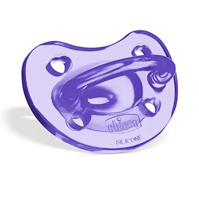 Chicco PhysioForma Silikon Napp 6-16 månader, 1 bit - mjukt och delikat gummi, stöder fysiologisk andning och främjar korrekt munutveckling, blandade lila/gröna färger