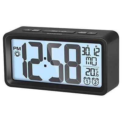 SENCOR SDC 2800 B - Despertador Digital con termómetro, Color Negro