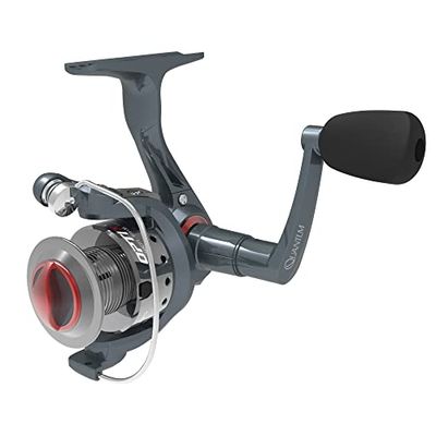 Quantum Optix Spinning Visserij-reel, maat 40 haspels, verwisselbare rechter- of linkerhand ophalen, aluminium spoel, roestvrij stalen borgdraad, continu anti-achteruit, 5.2:1 overbrengingsverhouding,