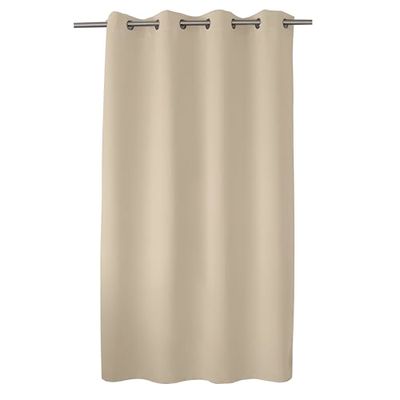 ED ENJOY HOME Rideau Obscurcissant avec Œillets argentés, Ivoire, 140x180cm, 100% Polyester, Tissu Certifié Oeko-TEX, Collection Réglisse