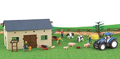 JAMARA 460532 Small New Holland Set 1, 1:32-Officially Licensed, Fun for The Little Farmers, Detailed Design, with Accessories, Multicoloured
