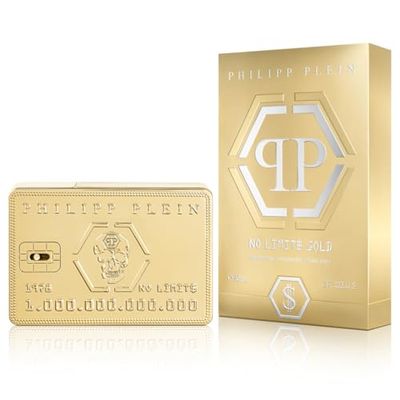 Philipp Plein – Eau de Parfum No Limits Gold 90 ml – Parfum Homme – Notes Boisées et Ambrées – Un Parfum Audacieux qui Exhale l’Opulence – Ambré Boisé – Flacon en Verre Laqué Or