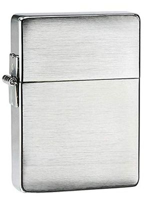 Zippo Men's Replica Windproof Metal Long Lasting Use Fluid | Perfect for Cigarettes Cigars Candles | Pocket Lighter Fire Starter | Collectible 1935, Brushed Chrome, regular