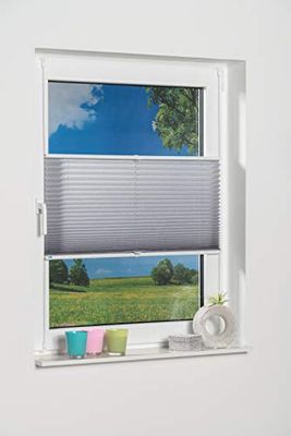 K-home Klemmfix Plissee Palma, Polyester, grey, 40 x 210 cm