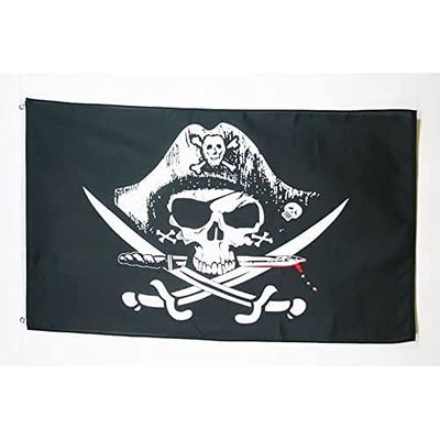 AZ FLAG - Drapeau Pirate Sabres - 180x120 cm - Grand Drapeau Corsaire 100% Polyester Avec Oeillets Métalliques Intégrés - Pavillon 180 g