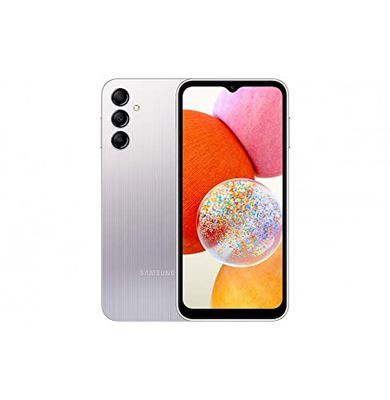 SAMSUNG SM-A145RZSVEUE Galaxy A14 Android smartphone LCD-display FHD+ 6 6 inch 4 GB RAM 128 GB uitbreidbaar intern geheugen batterij 5.000 mAh zilver Italiaanse versie