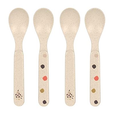 LÄSSIG Kinderlepelset (4 stuks) kinderbestek zonder melamine, BPA-vrij, voor vaatwasser en magnetron/lepelset Little Mateys spicy orange
