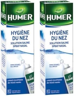 Humer - Spray nasal Hygiène du nez - Format familial : dès 1 mois - Solution saline - 100ml (Lot de 2)