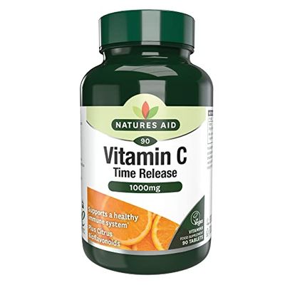 Natures Aid Lot de 90 comprimés d'agrumes à libération prolongée de vitamine C 1000 mg