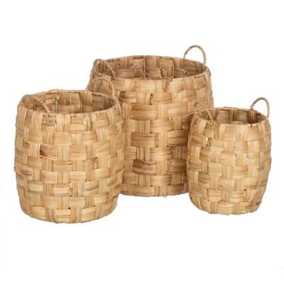 BigBuy Home Mandenset beige natuurlijke vezels 37 x 37 x 40 cm (3 stuks)