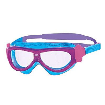 Zoggs Masque Phantom pour enfants avec protection UV et lunettes de natation anti-buée, 0-6 ans, Violet / Bleu Clair / Clair