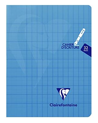 Clairefontaine 303794C Mimesys geniet Oefenschrift - 17x22 cm - 16 Blad Dubbele lijn 3 mm Verticale regelafstand - Wit papier 90 g - Polypro omslag - Willekeurige kleur