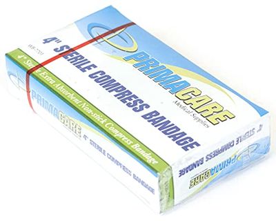 Primacare WB-7701 First Aid Sterile Compress Bandage for Wound Dressing, Medical Supplies Gauze Bandage Rolls, 4" x 7" Pad