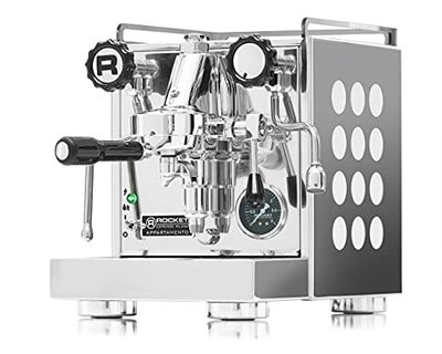 Rocket Appartamento Blanco | Compacto portacolador Máquina espresso - Doble circuito con grupo de preparación E61