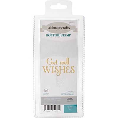 Ultimate Crafts Get Well Wishes Hotfoil Tampon, en MÉTAL, Gris, 22.8 x 9.8 x 0.7 cm