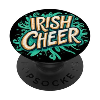 Celebra el espíritu irlandés con un disfraz de corazón alegre PopSockets PopGrip Adhesivo