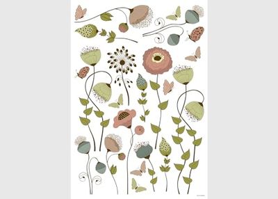 Pegatinas de pared simples con flores 3D para cocina, salón, oficina, dormitorio, calcomanías de pared, calcomanías de pared de AG Design 42,5 x 65 cm | ASM 3469