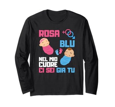 Gender Reveal Party Baby Shower Maschio o Femmina Festa Maglia a Manica