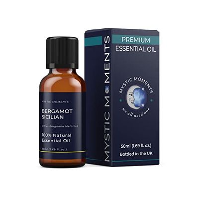 Mystic Moments | Bergamot Sicilian Essential Oil 50ml - Natural oil for Diffusers, Aromatherapy & Massage Blends Vegan GMO Free