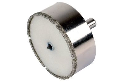 wolfcraft Coroa de perfuração de diamante "Ceramic" com broca centradora e haste I 8911000 I para montagem de caixas de tomadas em azulejos e azulejos, profundidade de corte de 25 mm
