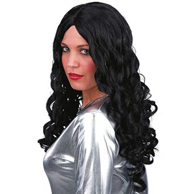 UMA kapper zwart golvend haar in PVC-doos voor carnaval
