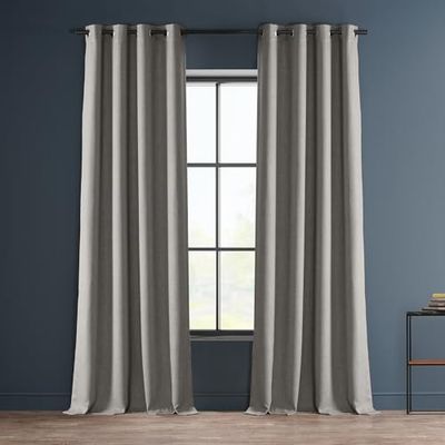 HPD Half Price Drapes Grommet Linen Curtains 84 Inches Long Room Darkening Curtains for Bedroom & Living Room (1 Panel), 50W x 84L, Clay
