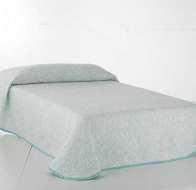 VIALMAN Colcha Bouti Leve Sofia, 180 cm e 200 cm, tamanho da colcha, 270 x 270 cm, verde