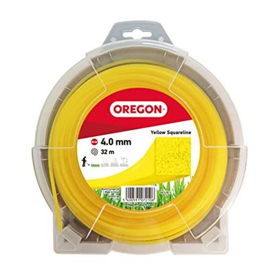 Oregon Filo da Taglio Quadrato Giallo per Decespugliatori e Tagliaerba, in Nylon Professionale, Adatto alla Maggior Parte dei Decespugliatori, 4.0 mm x 32 m (69-478-Y)