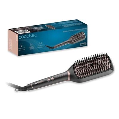Cecotec Brosse Soufflante Éléctrique InstantCare SquareBrush. Forme Carrée, 50W, Température Réglable (130-210ºC), Revêtement Céramique, Générateur d'Ions et Câble Rotatif à 360