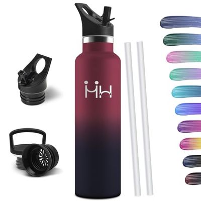 HoneyHolly 1 liter Termisk Vattenflaska, BPA-fri, Termisk flaska, Dubbelvägg Vakuumflaska, Termisk flaska, 18/8 Rostfritt stål, Termiska Vattenflaskor, Vattenflaska för gymmet, Sport, Cykel