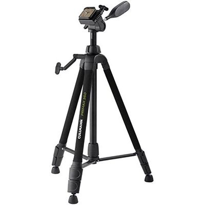 CULLMANN PRIMAX 350 Tripé de fecho de correr com cabeça de 3 direções (tamanho dobrado 56 cm, altura máxima 135,5 cm, carga máxima 3 kg) cor preta